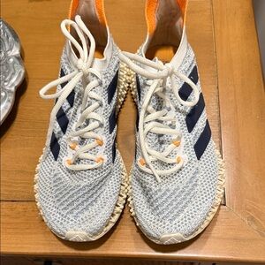 Adidas Knit Sneakers in Gray and Orange